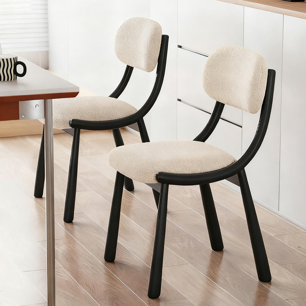 Off-white Soft Snowflake Velvet Dining Chair - image 5