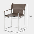Modern Saddle Leather Dining Chair - image 9