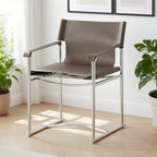 Modern Saddle Leather Dining Chair - image 1