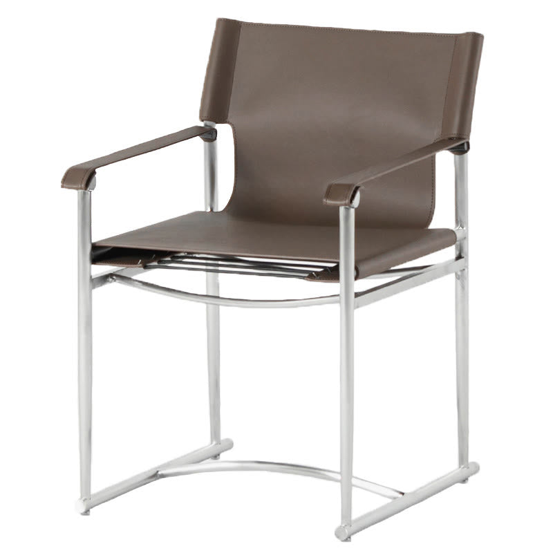 Modern Saddle Leather Dining Chair - image 8
