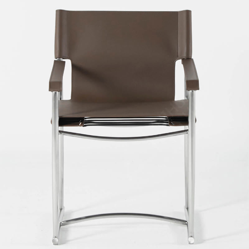Modern Saddle Leather Dining Chair - image 3
