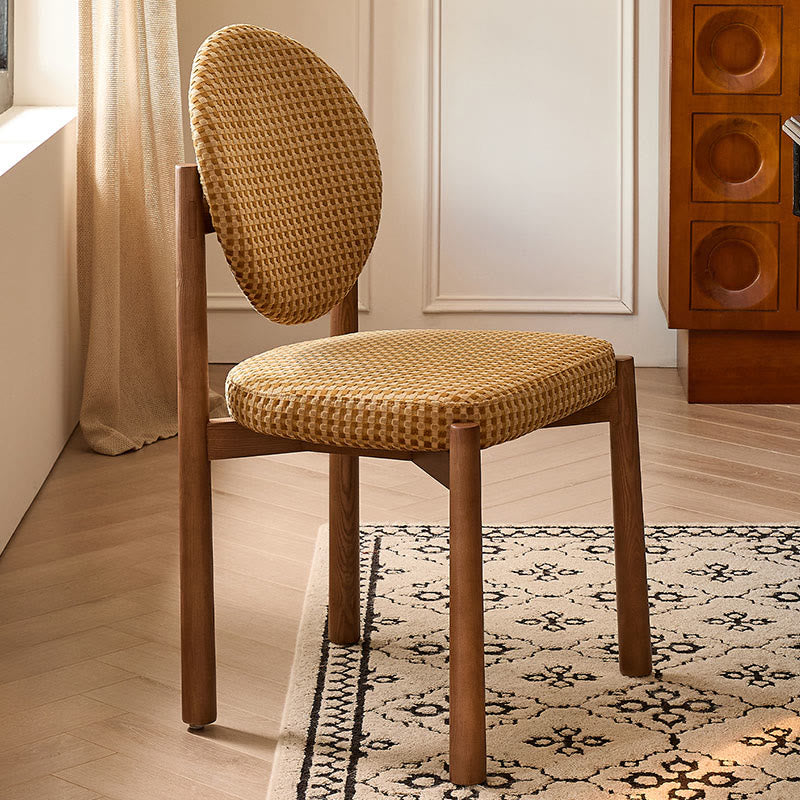 Retro Elegant Round Dining Chair - Walnut - 20.86"W x 21.65"D x 36.61"H - image 0