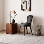 Elegant Retro Leather-back Dining Chair - Black - 20.86"W x 21.65"D x 36.61"H - image 3