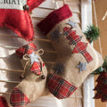 Checkered Christmas Gift Bag - Red - image 0