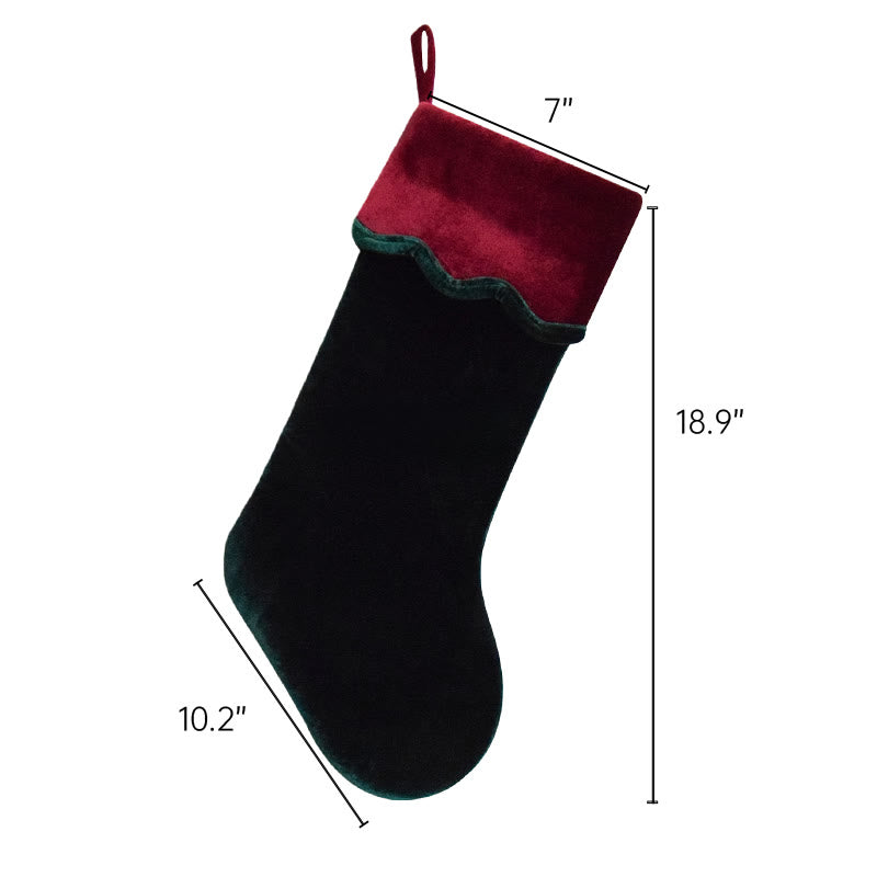 Iffhome Wavy Velvet Cuff Color-blocked Christmas Socks - image 7