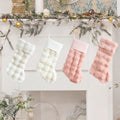 Iffhome Pink And Beige Soft Fuzzy Christmas Stocking Set - Pink - image 0