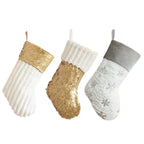 Golden And Beige Fluffy Decorative Christmas Stocks - image 7