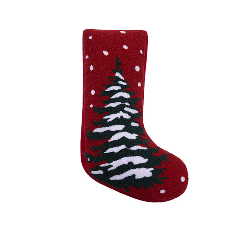 Iffhome Red Fuzzy Embroidered Christmas Tree Decorative Stocks - image 6