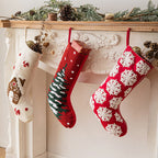 Red Fuzzy Embroidered Christmas Tree Decorative Stocks - image 2
