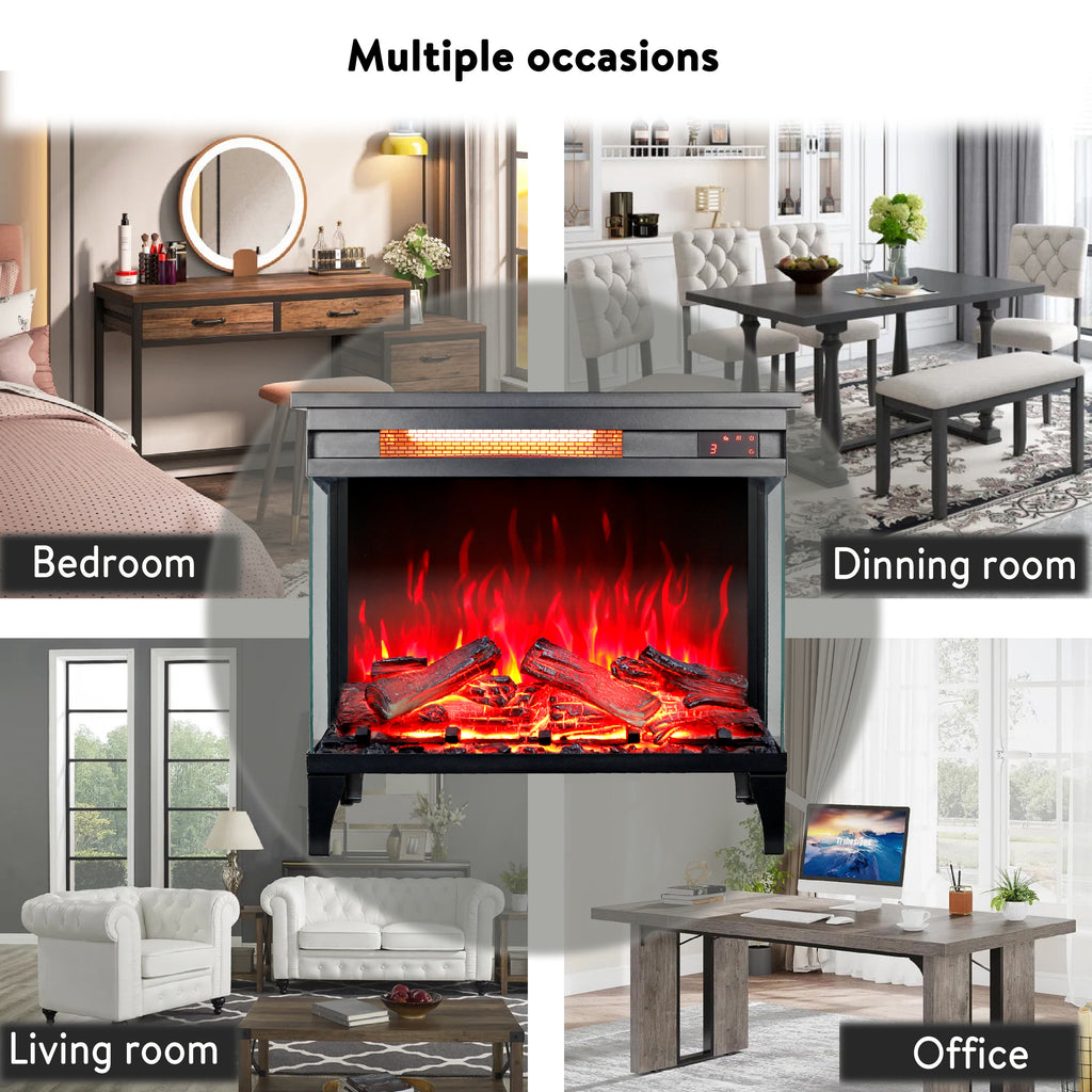Three Sided Glass Electric Fireplace - image 1