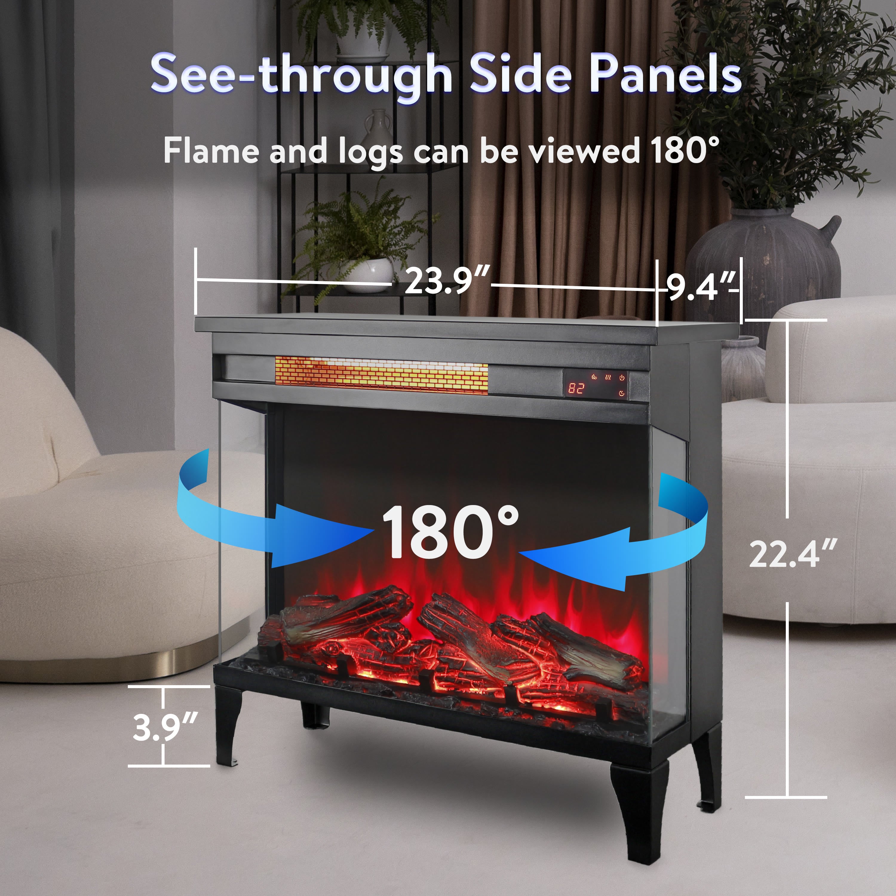 Iffhome Three Sided Glass Electric Fireplace - image 3