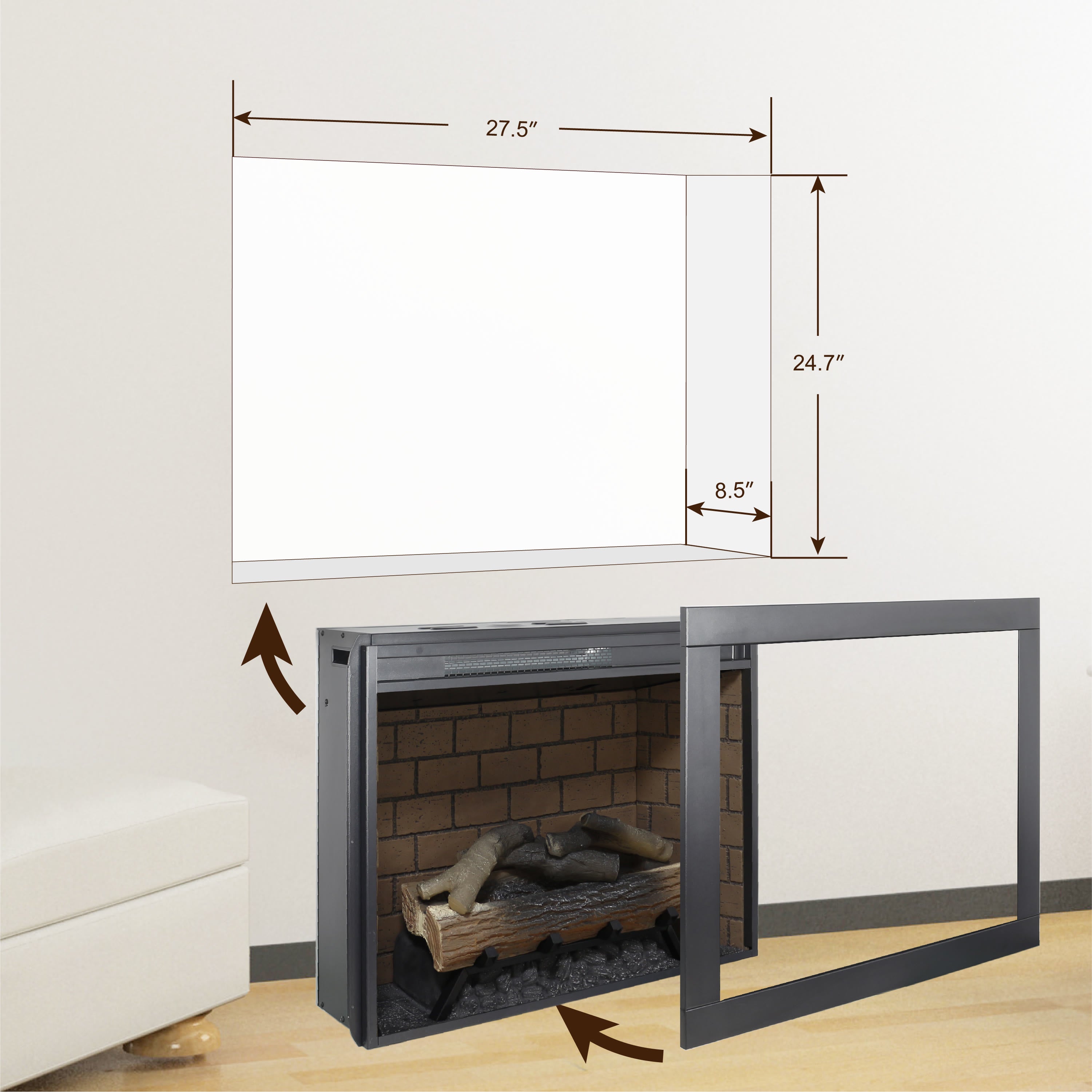 Iffhome Infrared Electric Fireplace With Removable Trim Kit Insert - image 6