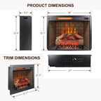 Infrared Electric Fireplace With Removable Trim Kit Insert - image 12