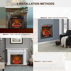 Infrared Electric Fireplace With Removable Trim Kit Insert - Black - image 0