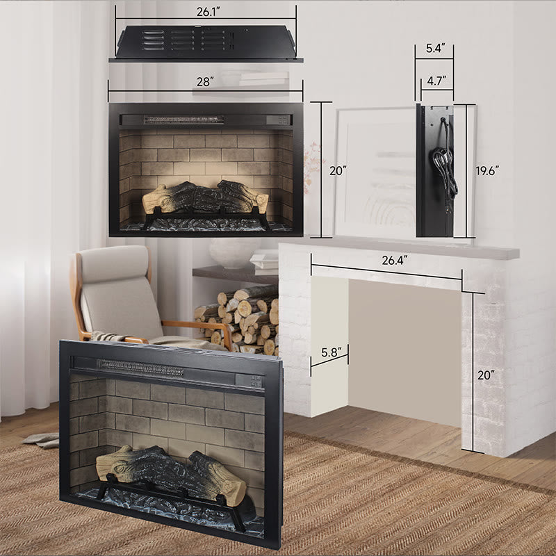 Electric Fireplace With Multicolored Flames  - image 2