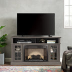 Electric Fireplace With Multicolored Flames  - Black - image 0