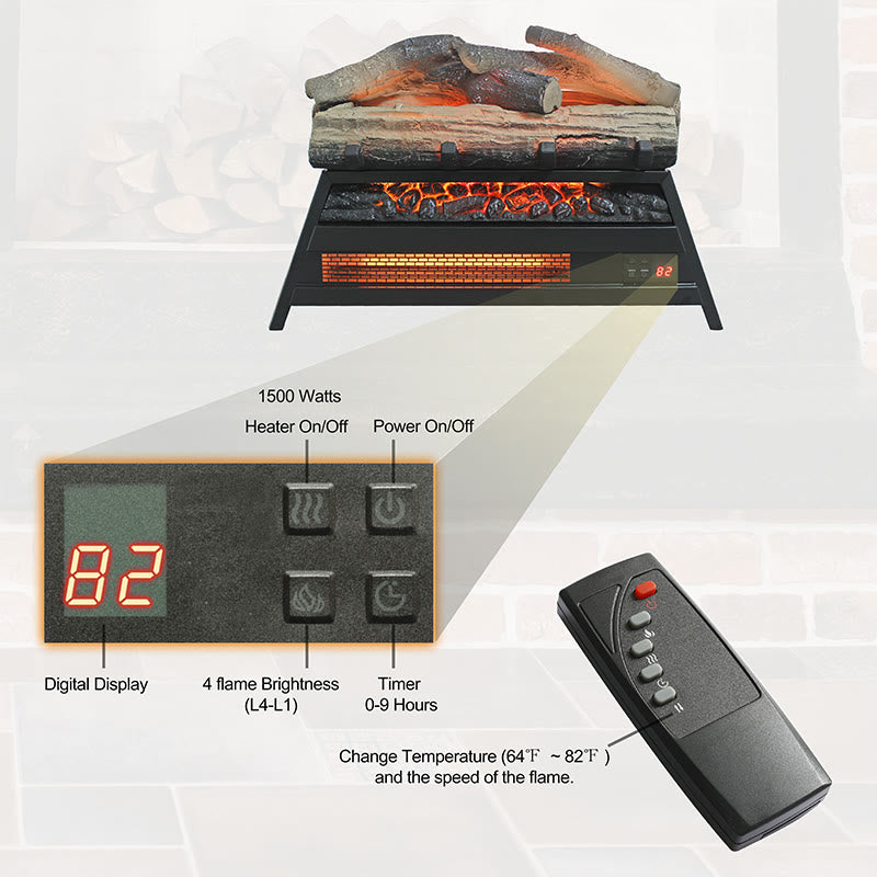 Electric Fireplace 3d Log Set Insert - image 1