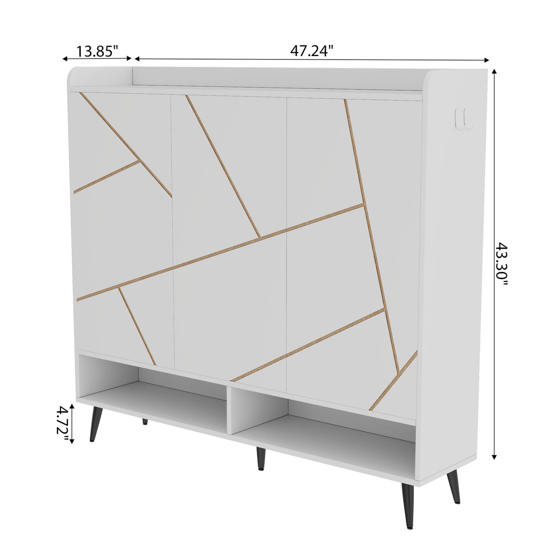 Iffhome White 43.30" Tall Shoes Storage Cabinet - image 6