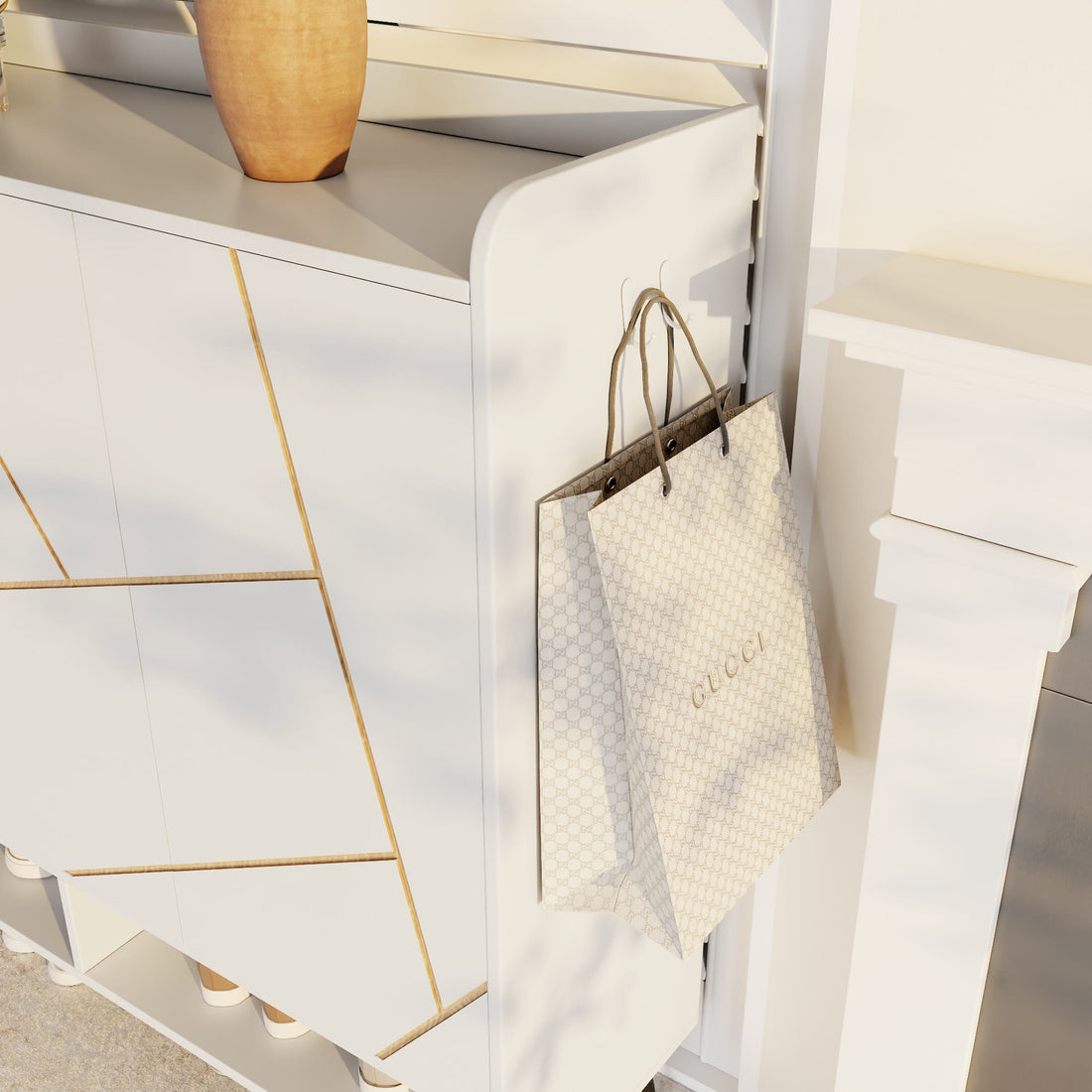 Iffhome White 43.30" Tall Shoes Storage Cabinet - image 3