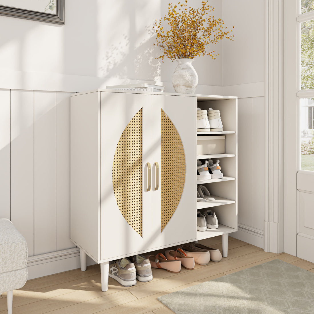 Iffhome Rattan Shoes Storage Cabinet - image 1