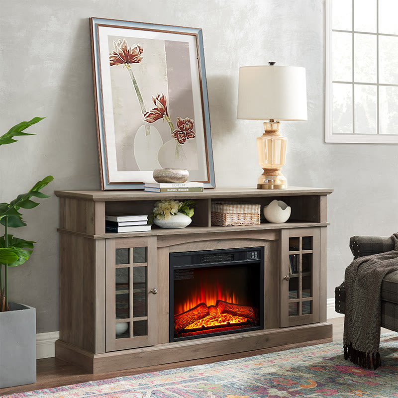 Classic Tv Stand With Fireplace Inset  - image 2