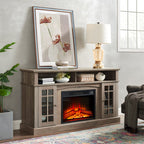 Classic Tv Stand With Fireplace Inset  - image 2