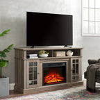 Classic Tv Stand With Fireplace Inset  - image 1