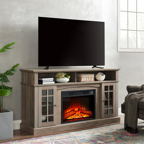 Classic Tv Stand With Fireplace Inset  - image 1