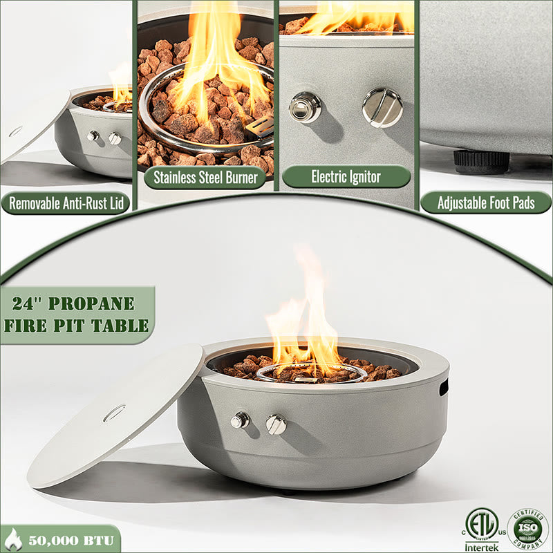 Iffhome Round Steel Fire Pit For Outside - image 4