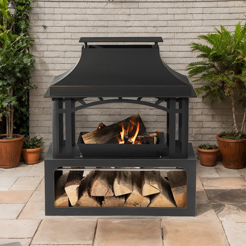 Wood Burning Chimney For Outside - Black - image 0