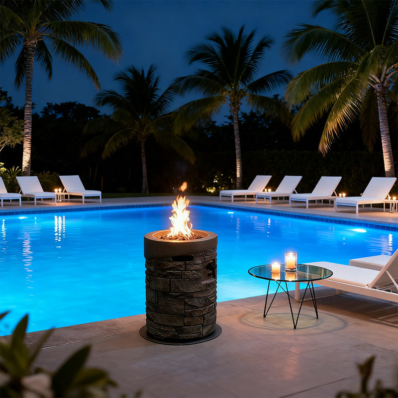 Round Outdoor Gas Fire Pit - image 3