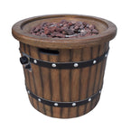  Round Outdoor Gas Fire Pit With Wood Pattern - image 8