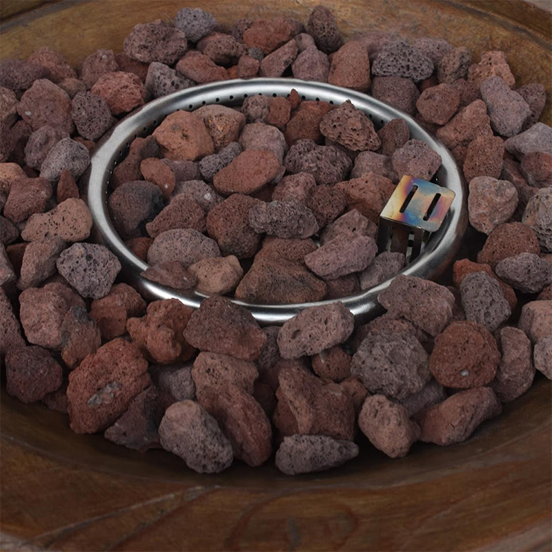  Round Outdoor Gas Fire Pit With Wood Pattern - image 7