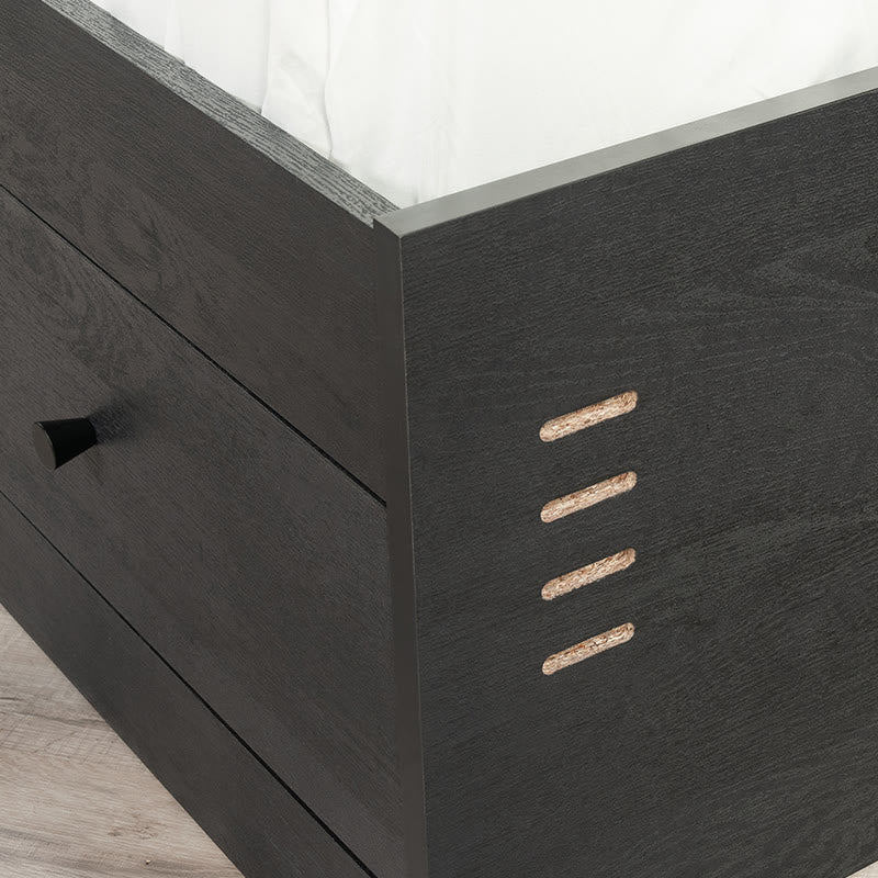 Black Storage Bed With Drawers - image 3