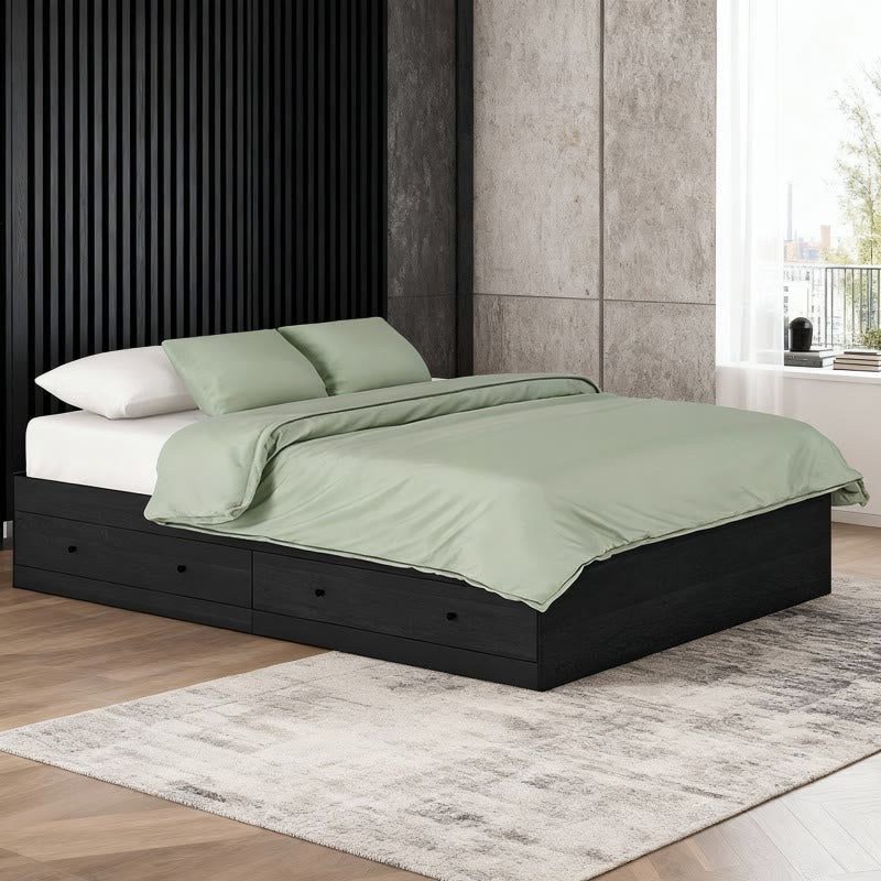 Black Storage Bed With Drawers - image 2