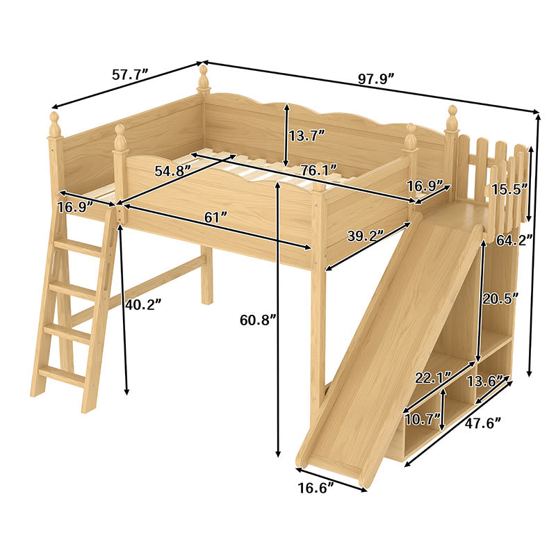 Iffhome Full Loft Bed With Storage Shelves - image 6
