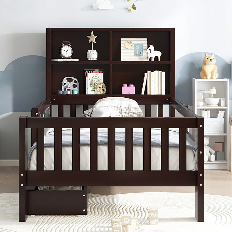 Twin Platform Bed With Storage Shelves - image 2