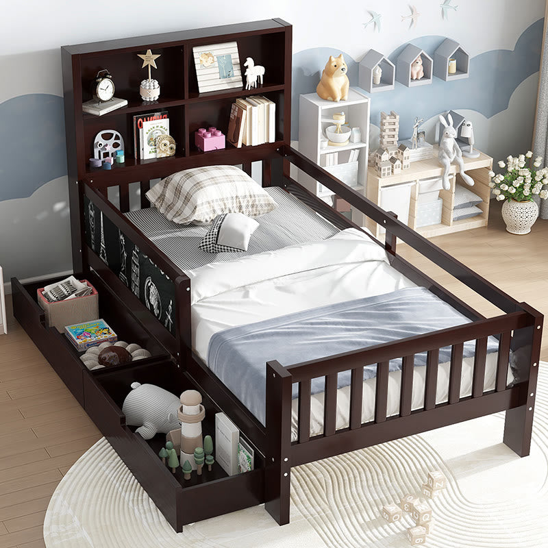 Twin Platform Bed With Storage Shelves - image 3