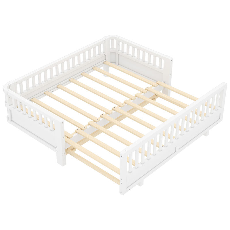 Iffhome Twin Size Platform Bed With Guardrails - image 8