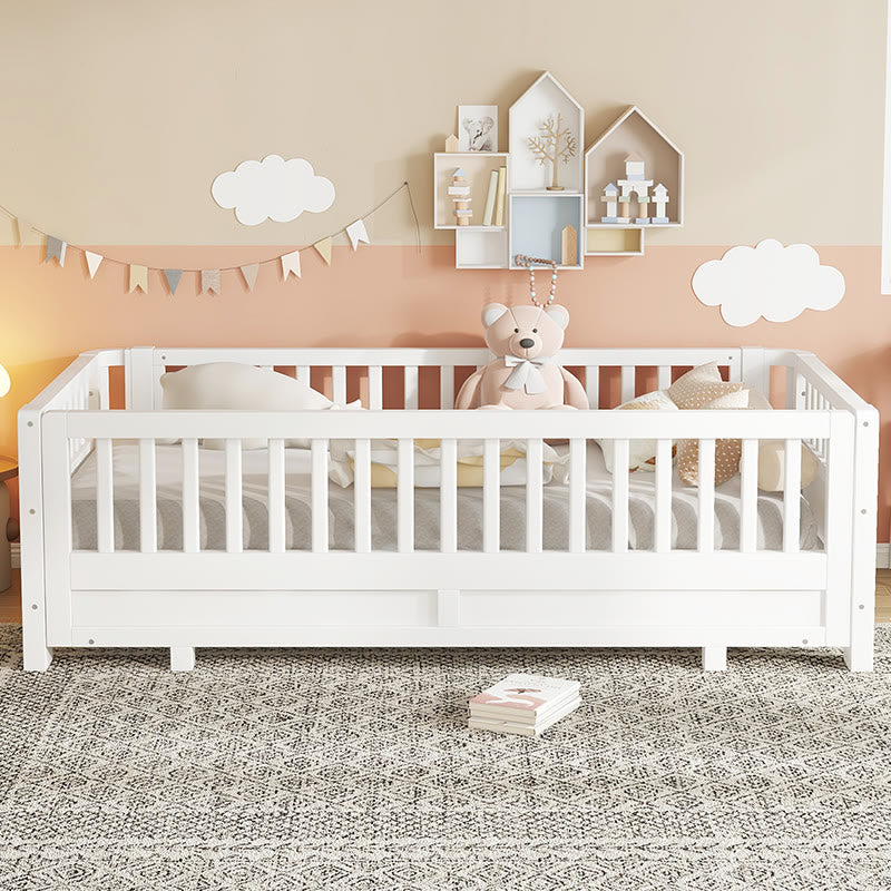 Iffhome Twin Size Platform Bed With Guardrails - image 2