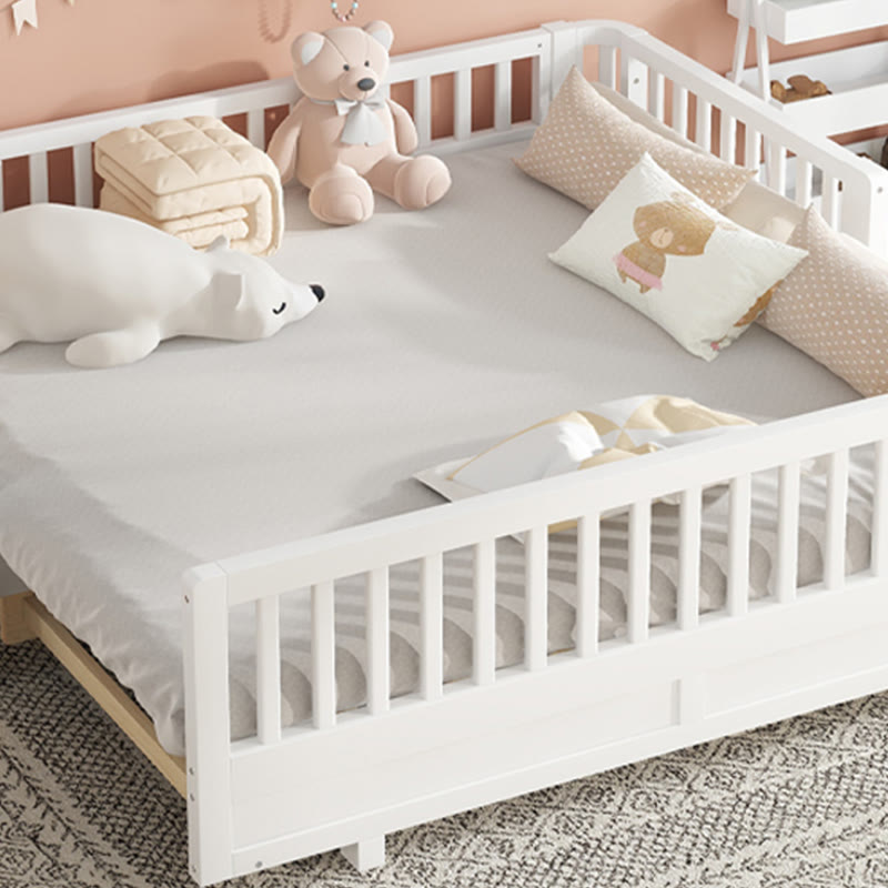 Iffhome Twin Size Platform Bed With Guardrails - image 5