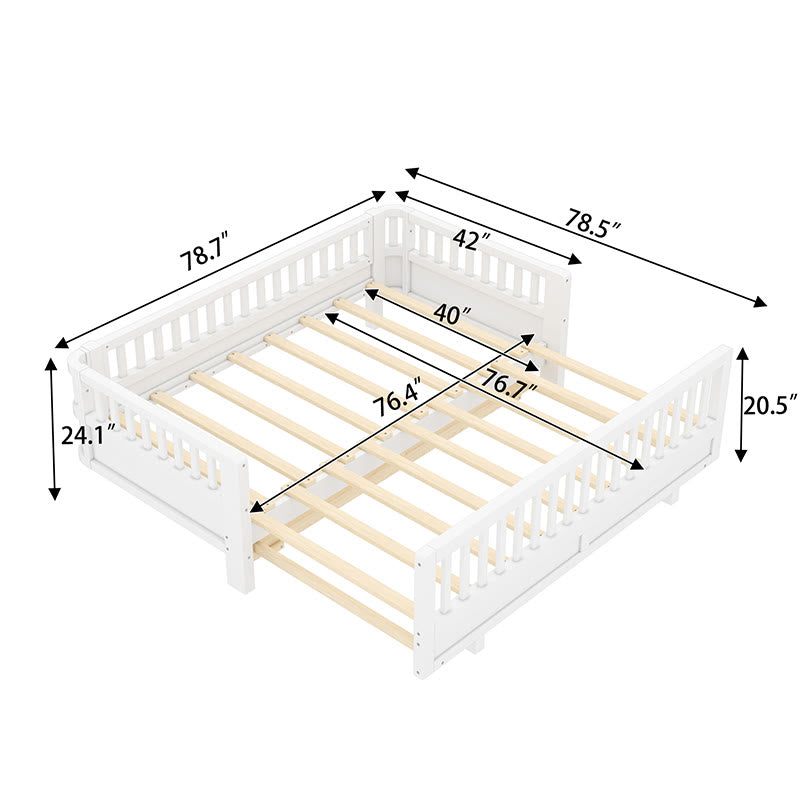 Iffhome Twin Size Platform Bed With Guardrails - image 9