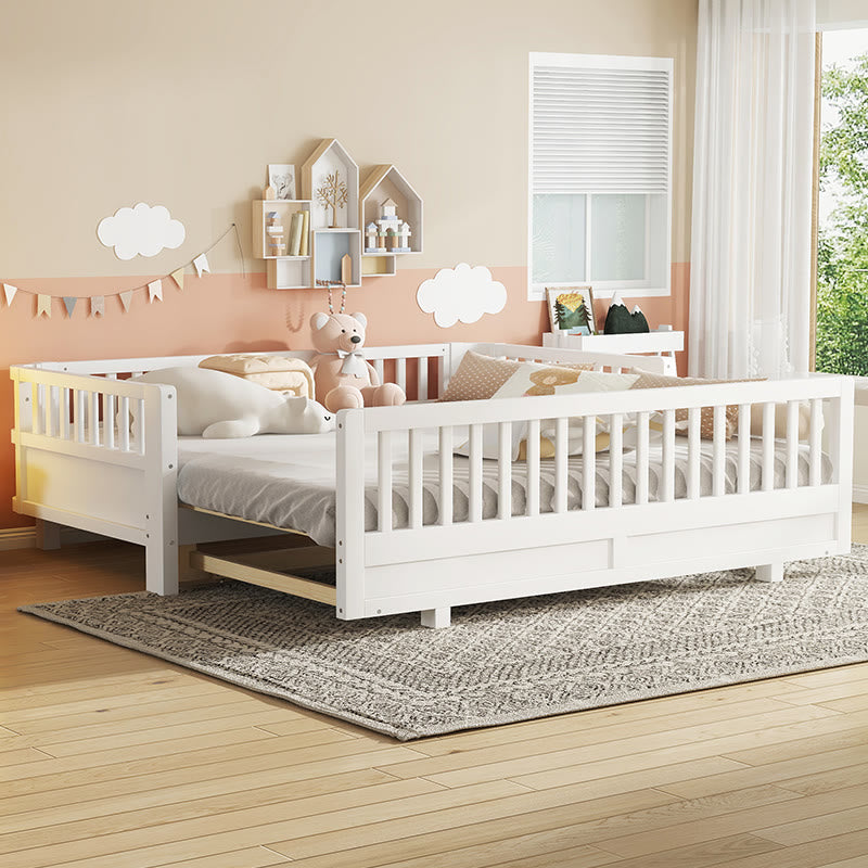 Twin Size Platform Bed With Guardrails - image 1
