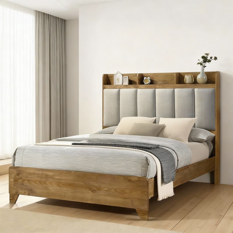 King Size Bed With Upholstered Headboard - image 1