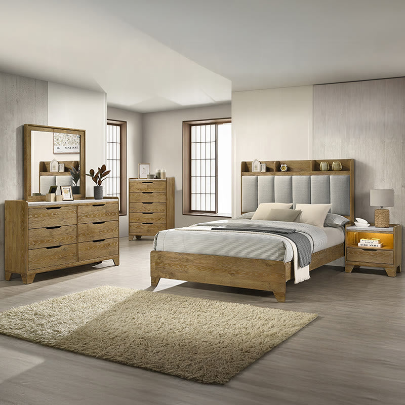 Iffhome King Size Bed With Upholstered Headboard - image 3