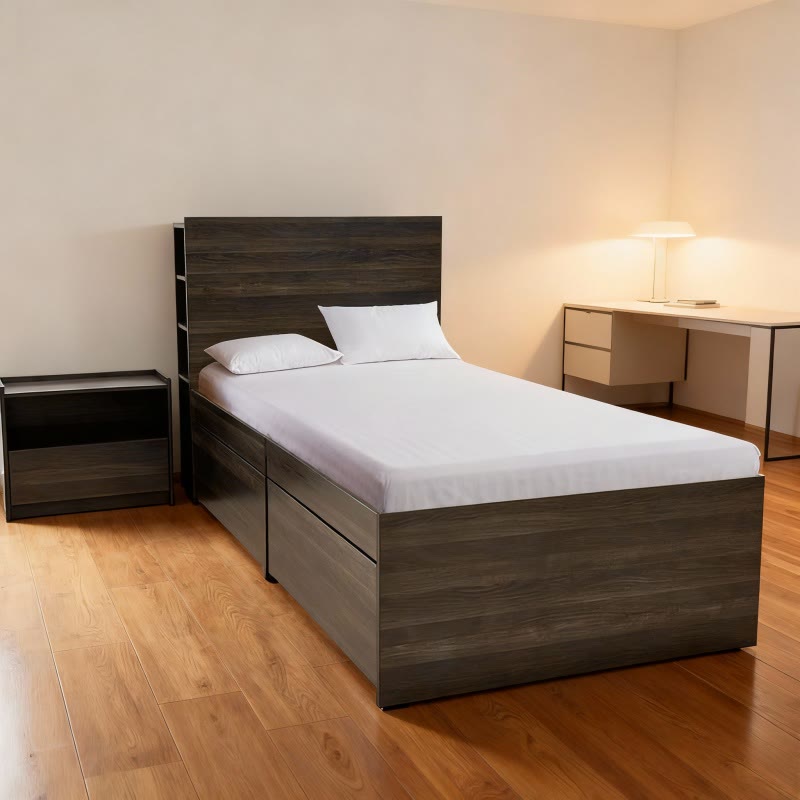 Iffhome Twin Storage Bed With Nightstand - image 1