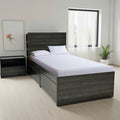 Twin Storage Bed With Nightstand - Gray - image 0