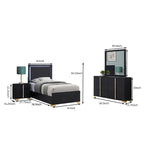 Minimalist Black 4-piece Led Twin Bedroom Set - image 7