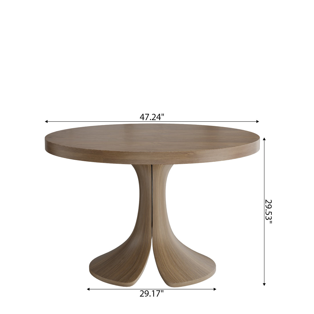Iffhome Mid-century Solid Wood Round Dining Table With Curved Base - image 7
