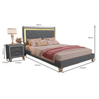 Upholstered Platform Bed With Led Lights Bedroom Set - image 7